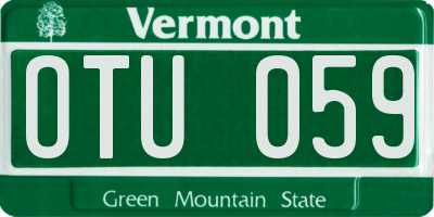 VT license plate OTU059