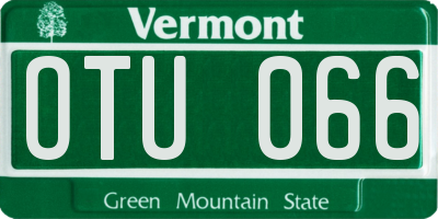 VT license plate OTU066