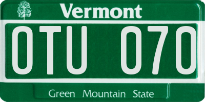 VT license plate OTU070