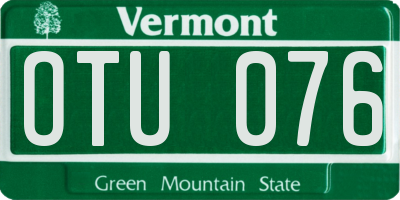 VT license plate OTU076