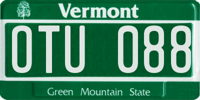 VT license plate OTU088