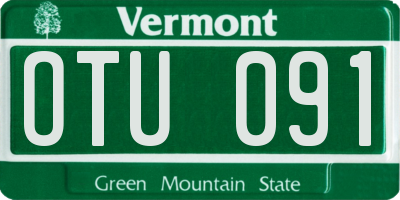 VT license plate OTU091