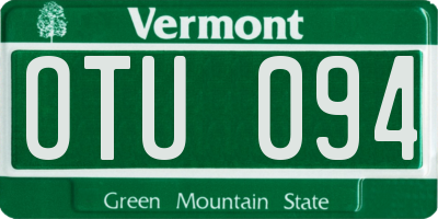 VT license plate OTU094