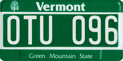 VT license plate OTU096