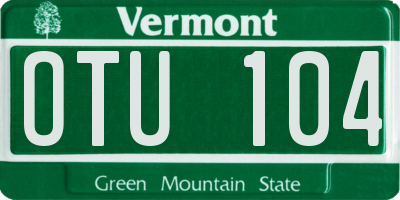 VT license plate OTU104