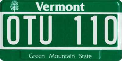 VT license plate OTU110