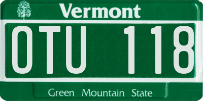 VT license plate OTU118