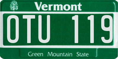 VT license plate OTU119