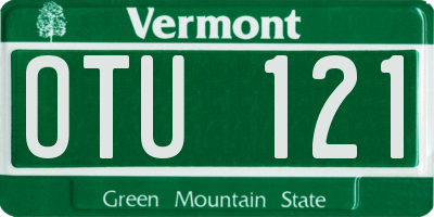 VT license plate OTU121