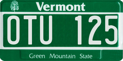 VT license plate OTU125
