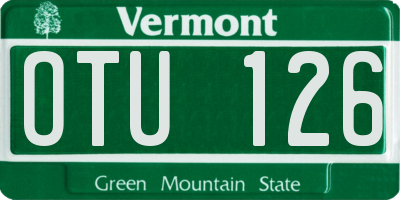 VT license plate OTU126