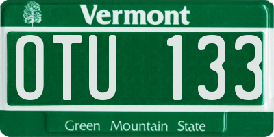 VT license plate OTU133