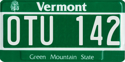 VT license plate OTU142