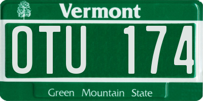 VT license plate OTU174