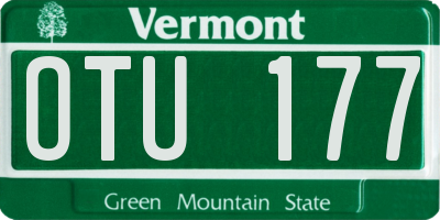 VT license plate OTU177