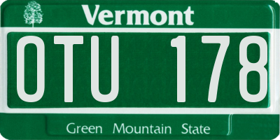 VT license plate OTU178