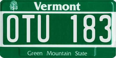 VT license plate OTU183