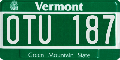 VT license plate OTU187