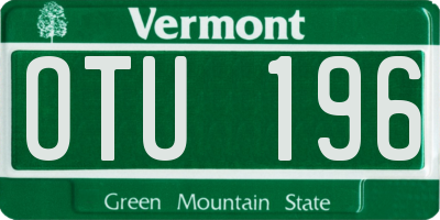 VT license plate OTU196