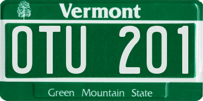 VT license plate OTU201