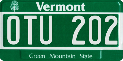 VT license plate OTU202