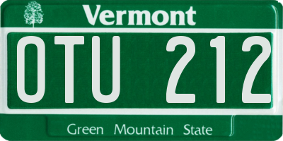 VT license plate OTU212