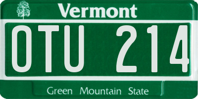 VT license plate OTU214