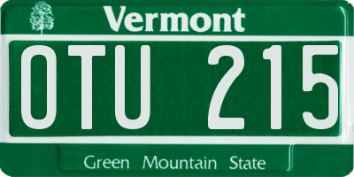 VT license plate OTU215