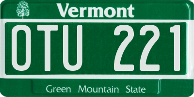 VT license plate OTU221