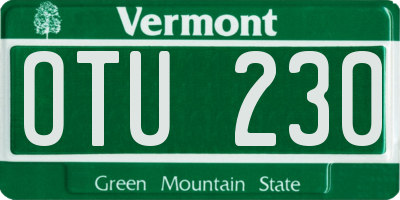 VT license plate OTU230