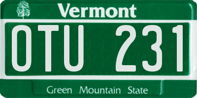 VT license plate OTU231