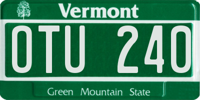 VT license plate OTU240