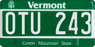 VT license plate OTU243