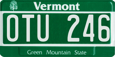 VT license plate OTU246