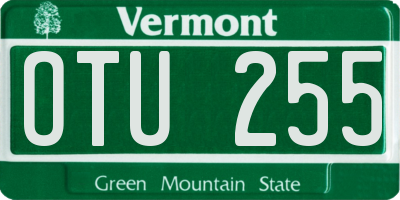 VT license plate OTU255