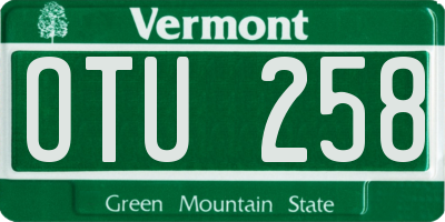 VT license plate OTU258