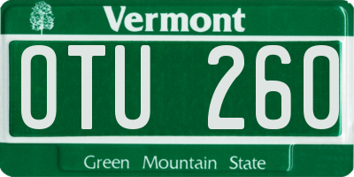 VT license plate OTU260