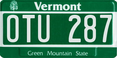 VT license plate OTU287