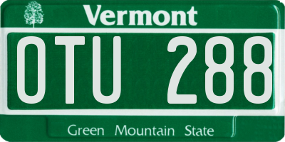 VT license plate OTU288