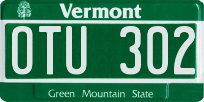 VT license plate OTU302