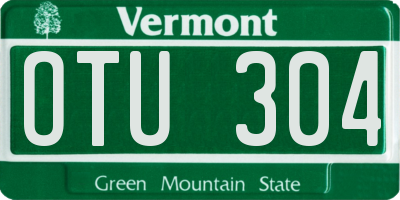 VT license plate OTU304