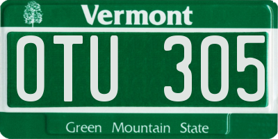 VT license plate OTU305