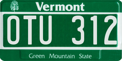 VT license plate OTU312