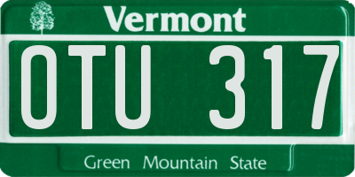 VT license plate OTU317