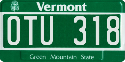 VT license plate OTU318