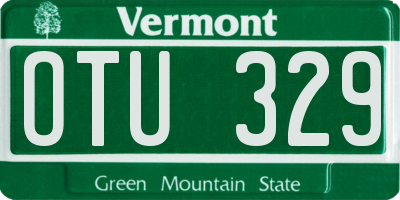 VT license plate OTU329