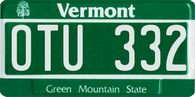 VT license plate OTU332