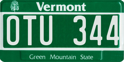 VT license plate OTU344