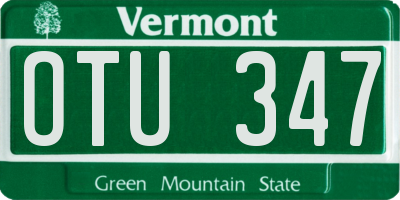 VT license plate OTU347