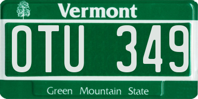 VT license plate OTU349